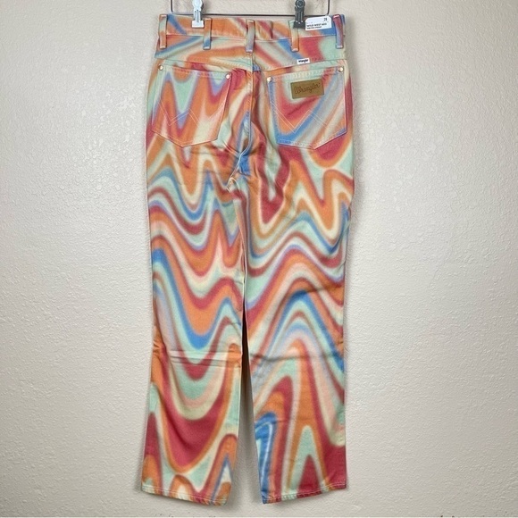 Wrangler Wild West 603 High Rise Straight Rainbow Wave Jeans Size 28X28 Women - Picture 6 of 15